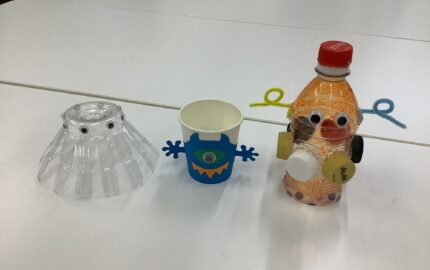 夏休み講座「ペットボトルでおばけ工作」